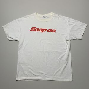 Vintage Y2K Snap On Script Graphic Tshirt Workwear Tools Anvil Tag Size XL